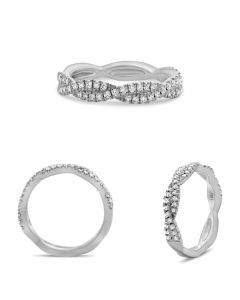 Criss Cross White Diamond Band