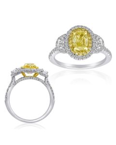 Oval Fancy Yellow Diamond Ring