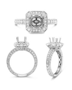 Vintage Octagon Engagement Setting