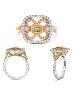 Radiant Fancy Yellow Diamond Ring