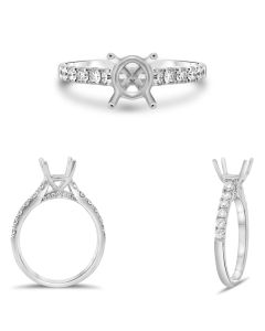 Classic White Gold Pave Engagement Setting