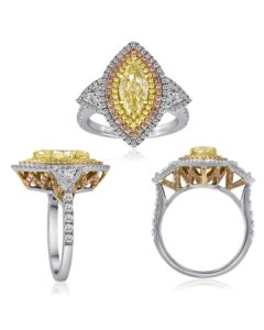 Marquise Fancy Yellow Diamond Ring