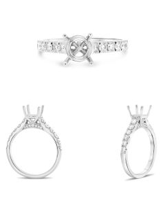 Classic White Gold Half Pave Band