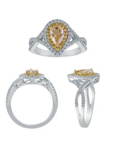 Pear Shape Pink Diamond Ring