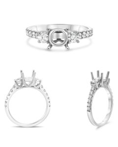 Side Stone Pave Shank Engagement Setting