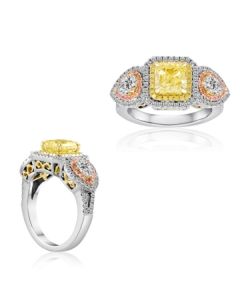 Radiant Fancy Yellow Diamond Ring