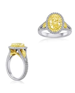 Oval Fancy Yellow Diamond Ring