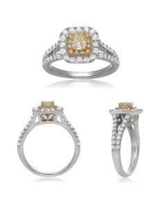Radiant Fancy Yellow Diamond Ring