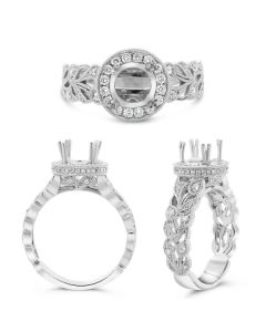 Double Prong Ornate Engagement Setting