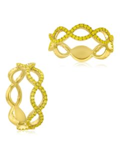 Round Fancy Yellow Diamond Ring