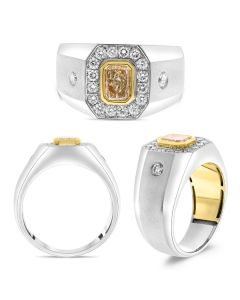 Radiant Fancy Yellow Diamond Ring