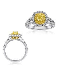 Cushion Fancy Yellow Diamond Ring