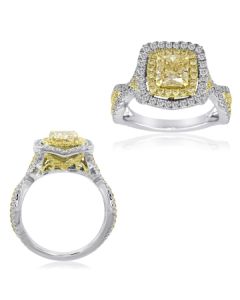 Radiant Fancy Yellow Diamond Ring