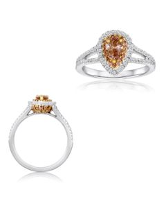 Pear Shape Champagne Diamond Ring