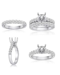 White Gold Pave Shank Engagement Setting