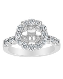 Four Prong Halo Engagement Ring