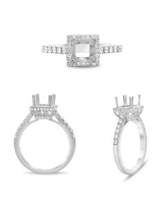 Classic Princess Cut Engagement Setting