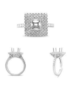 Square Double Halo Engagement Setting