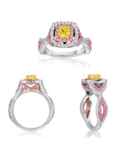 Cushion Fancy Yellow Diamond Ring