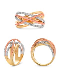 Tri-Colored Overlapping Ring