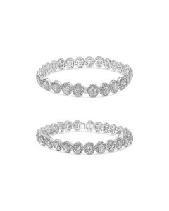 Platinum Oval Diamond Bracelet 
