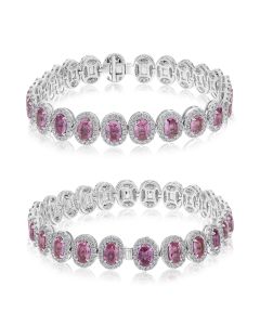 Oval Pink Sapphire Bracelet