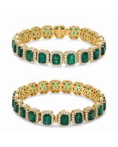 Yellow Gold Emerald Bracelet