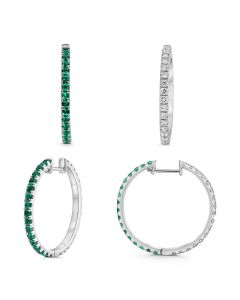 Round Emerald Earring