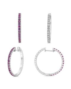 Round Pink Sapphire Earring