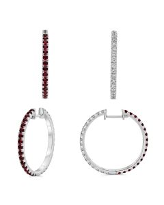 Round Ruby Earring