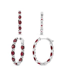 Oval Ruby Earring