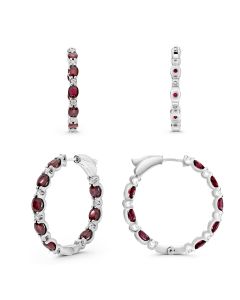 Oval Ruby Earring