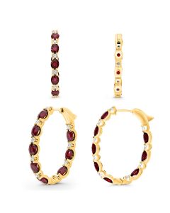 Oval Ruby Earring