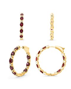 Oval Ruby Earring