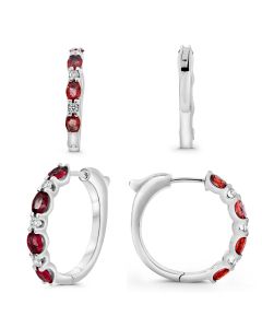 Oval Ruby Earring