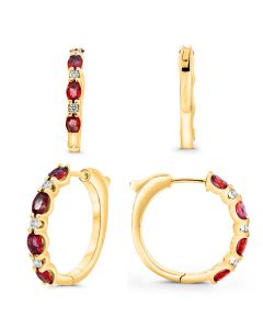 Oval Ruby Earring