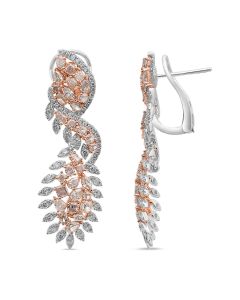 Mixed Shape Pink Diamond Earring