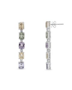 Multi Colored Pastel Sapphire Drop Earrings