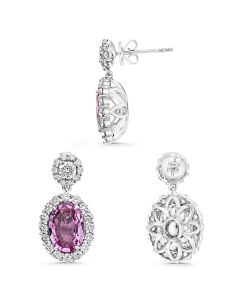 Oval Pink Sapphire Earring