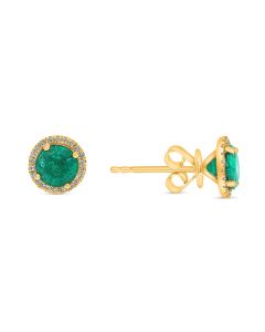 Round Emerald Earring