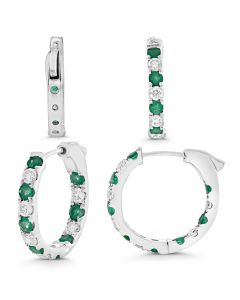 Round Emerald Earring