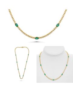 Oval Emerald Necklace