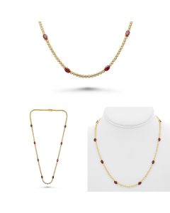 Oval Ruby Necklace