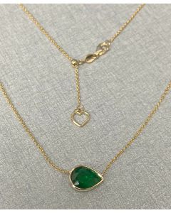 Pear Shape Emerald Necklace