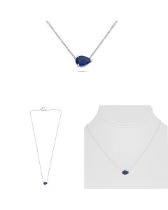Pear Shape Sapphire Necklace 