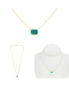 Emerald Cut Emerald Necklace