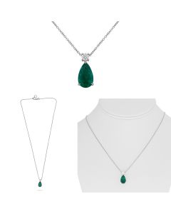 Pear Shape Emerald Drop Necklace