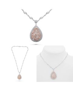 Mixed Shape Pink Diamond Necklace