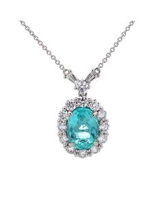 Oval Paraiba Tourmaline Necklace