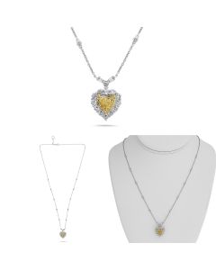 3.01 ct Yellow Diamond Heart Necklace